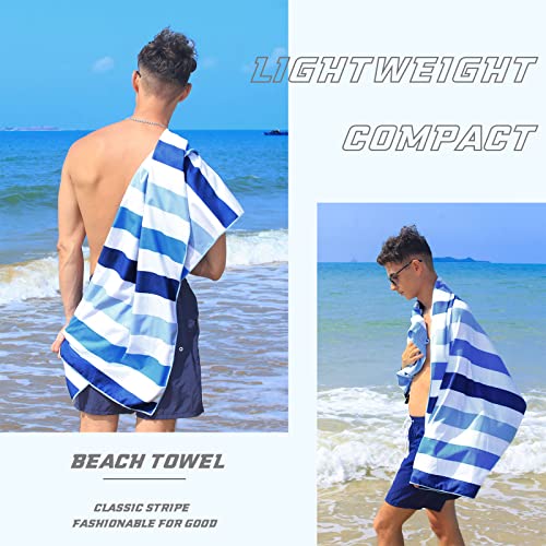 Exclusivo Mezcla Quick Dry Beach Towel, Large Lightweight Sandfree Pool Towel for Swimming Camping Travel with Bag (Blue, 30x60 Inches) - Image 5