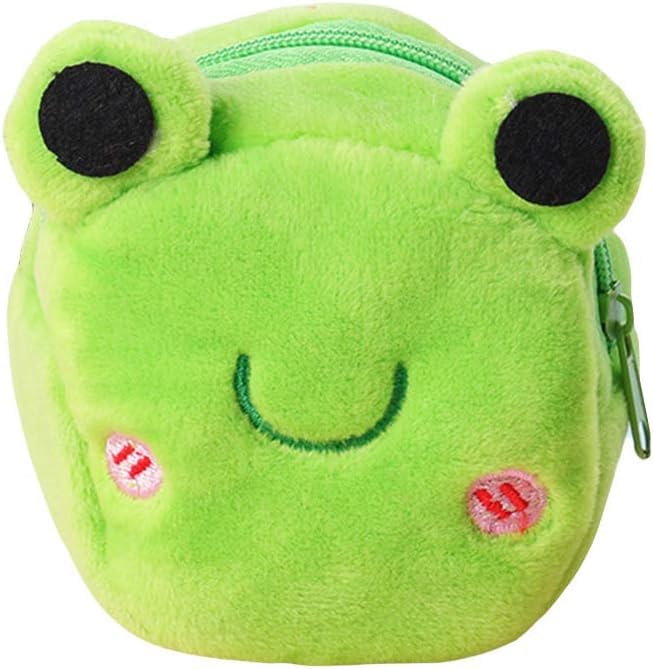 Green Frog Small Coin Purse, Cute Plush Panda Animal Small Coin Purse Zipper Money Wallet Kids Birthday Gift Coin Purses and Pouches