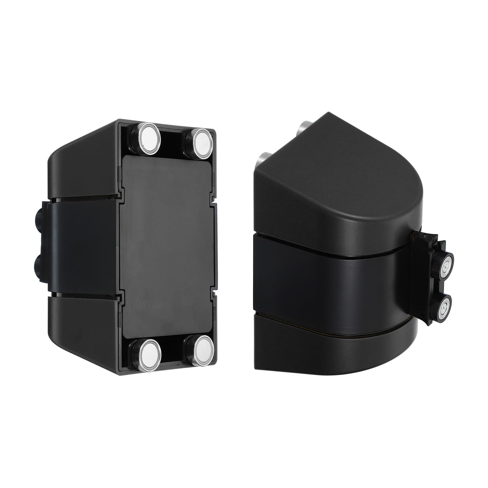 PATIKIL 16.4pcs Soporte de Pared Magnético para Barrera de Cinta Retráctil, Barrera Fija de Control de Multitudes con Cinta Verde y Estuche Negro de ABS para Separador de Colas en Tiendas