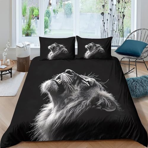 Housse de couette lion sauvage pour chambre d'ado