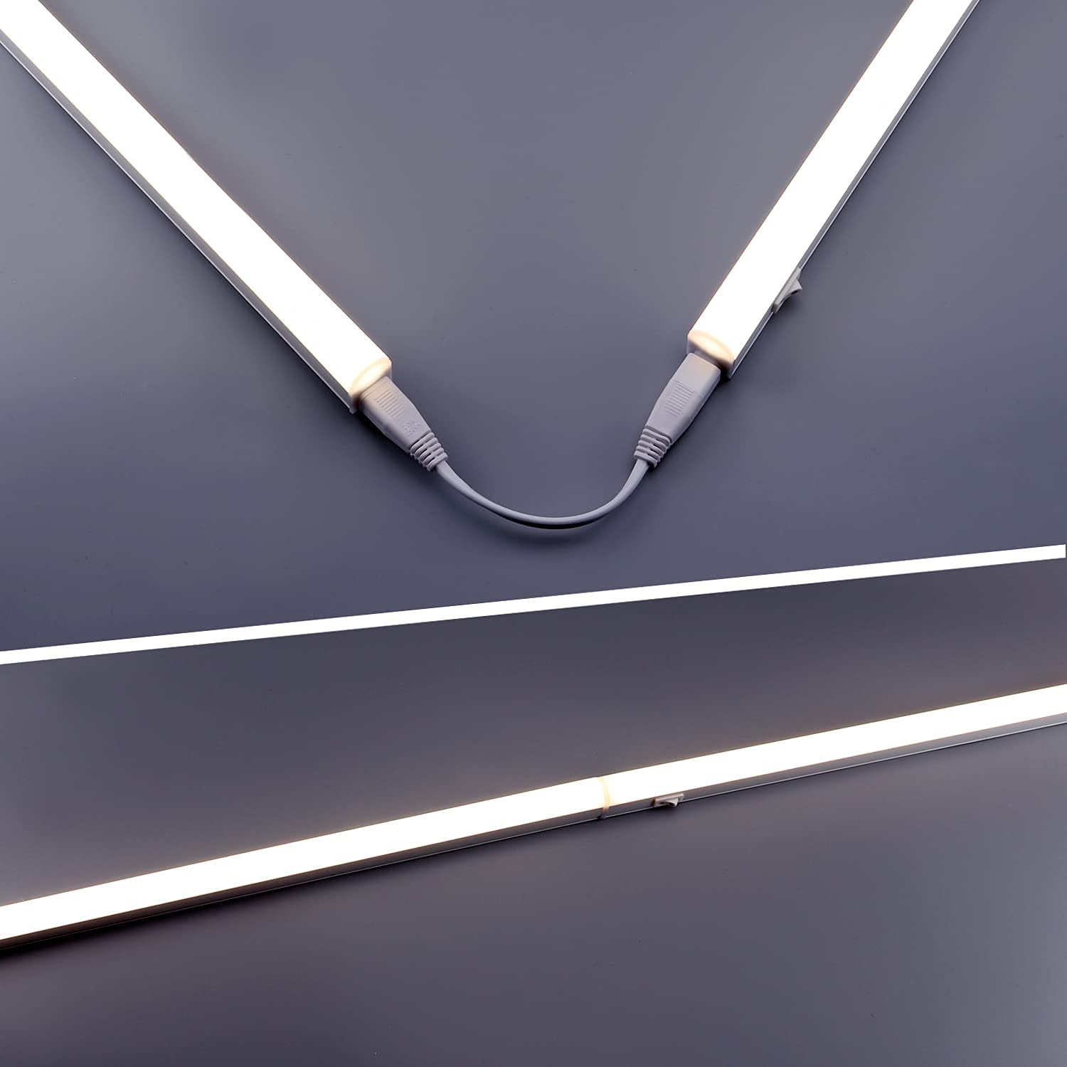 DA LIGHT Luce LED per armadi 14W 87,5cm 1250lm 4000k bianco neutro Luce bianca super luminosa per armadi da cucina Vetrine Estendibile con sistema a innesto (3 pezzi)