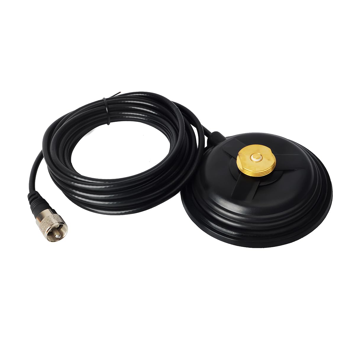 YNIBST NMO Mount Magnetic Base Station, Suction Mobile Radio Base Antenna Extension, W/5M(16.4ft) Low Loss RG58 Coaxial Cable PL259 Connector for Car/Bus/Taxi CB VHF UHF HF Mobile Radio Antennas