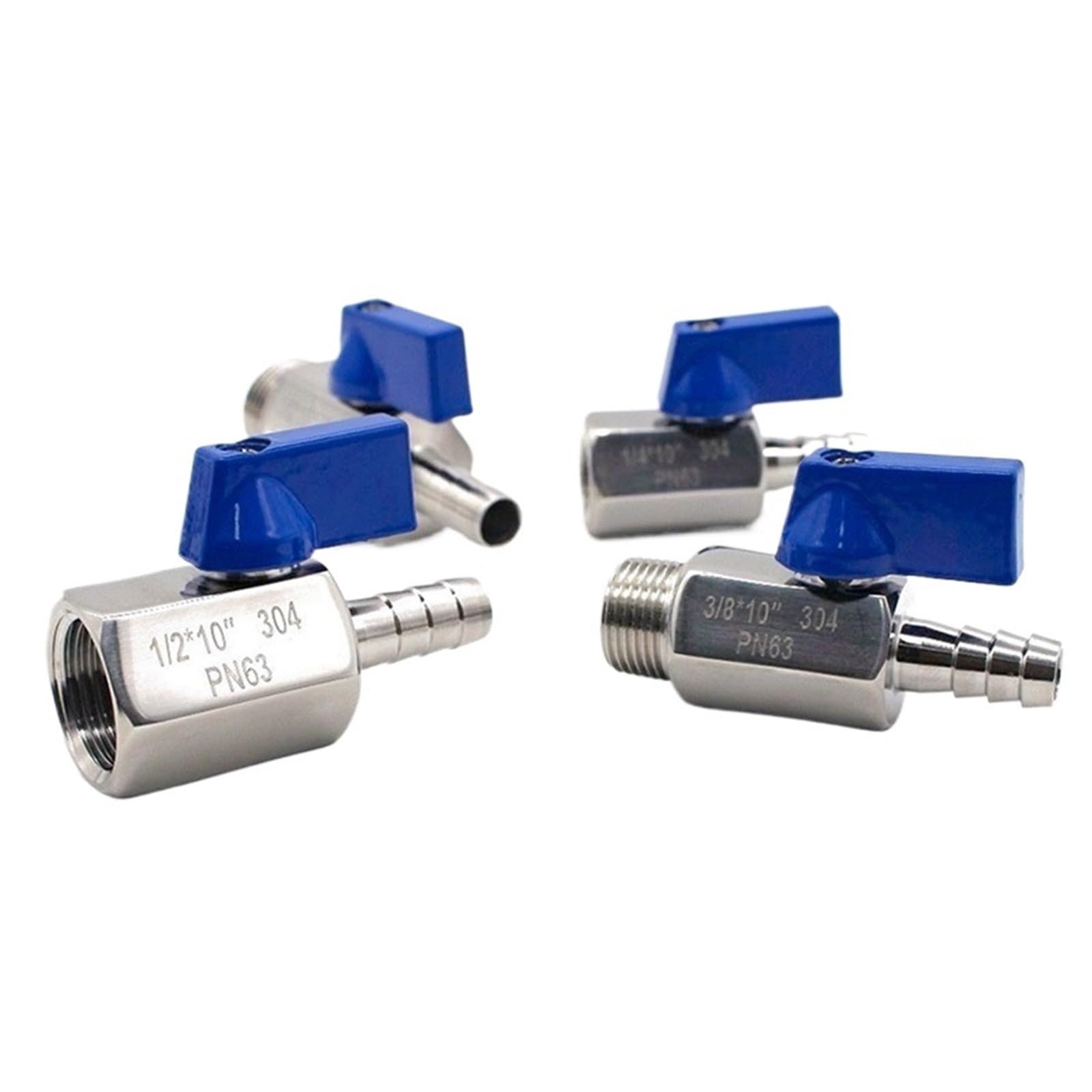 Vanne boisseau sphérique en acier inoxydable 304 robuste avec filetage femelle 3/8 mini format