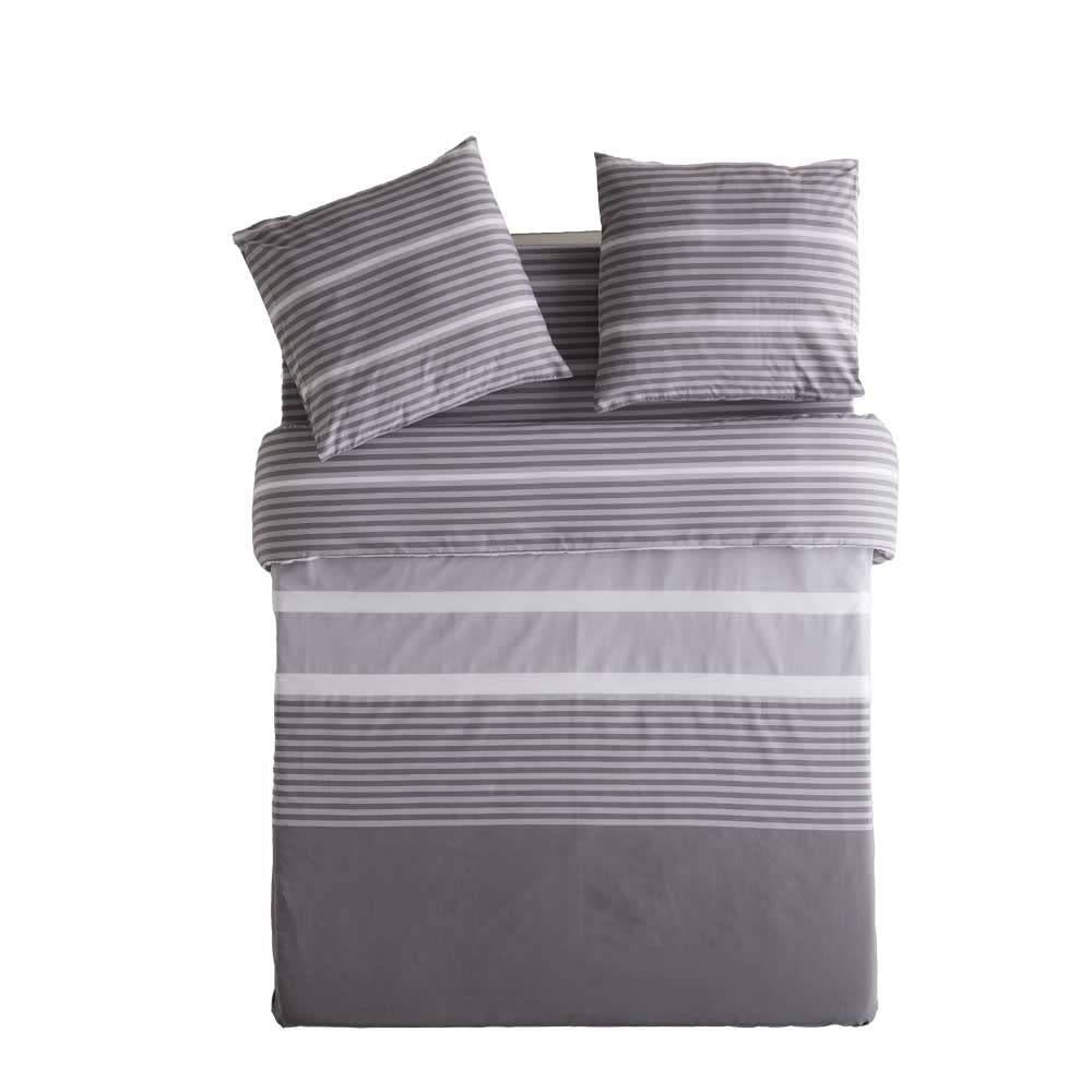 COTTON ARTean Funda Nórdica 260x240 GAUNA algodón Poliéster Gris | Incluye 3 piezas: F.Edredón 260x240 + 2 F.de Almohada 63x63 Cierre Botones Certificado OEKO-TEX