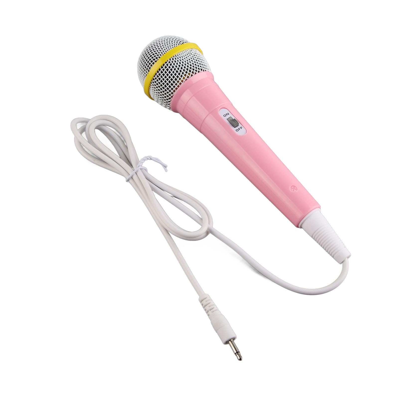 Acouto Mikrofon Przewodowy dla Dzieci Wtyczka 3,5 Mm Niskie Zniekształcenia Przenośna Zabawka Muzyczna Mikrofon do śpiewania do Karaoke Impreza Rodzinna Czysty, Wyraźny, Dokładny Przewodowy dla (PINK)