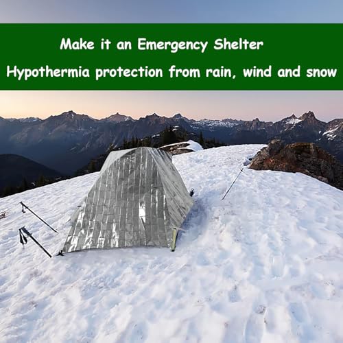 Image of TourKing 20 Pack Emergency Mylar Blanket, Silver, 83 inch x 52 inch, Perfect for Outdoors, Hiking, Survival, Marathons or First Aid