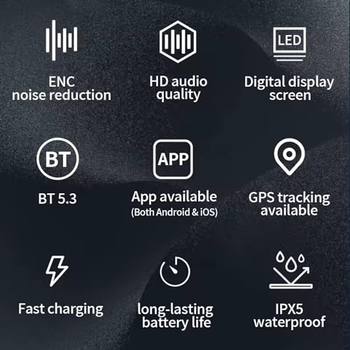 Image of True Wireless Stereo in Ear Earbuds with Touch LCD Display and Active Noise-Cancellation | Low Latency Gaming | Type-C Fast Charging | IPX6 Waterproof Standard | Bluetooth 5.3 Earbuds TWS (Silver)