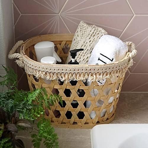 Cestas de Almacenamiento, Cesta de Almacenamiento portátil Tejida de Madera Organizador de Cocina Cesta de Pan de Fruta de Picnic Decoración de Cesta de Escritorio de mimbre pequeña (Tamaño : L) ( Siz