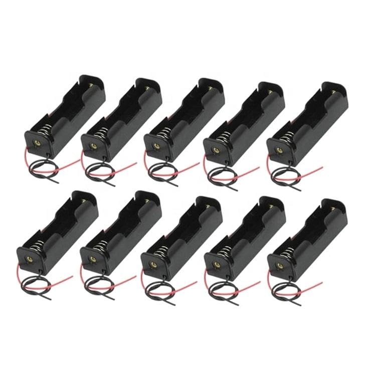 18650 Battery Holder with Wire Leads, Single Cell Plastic Case, Black (5, 1 Slot Holder)-image-27