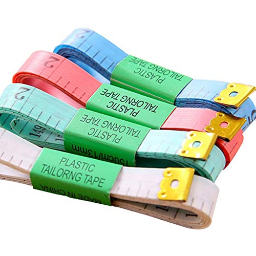 Cinta métrica de 60 pulgadas/150 cm, Cinta métrica de Costura Suave, Regla de medición Corporal, Cinta métrica de Costura a Medida, Color Aleatorio (Color: A) (A)