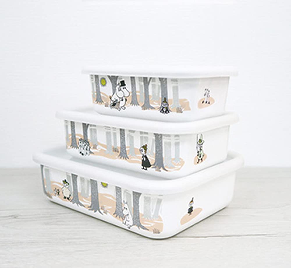Amazon｜富士ホーロー 「ムーミン」 浅型角容器 3点セット ホーロー