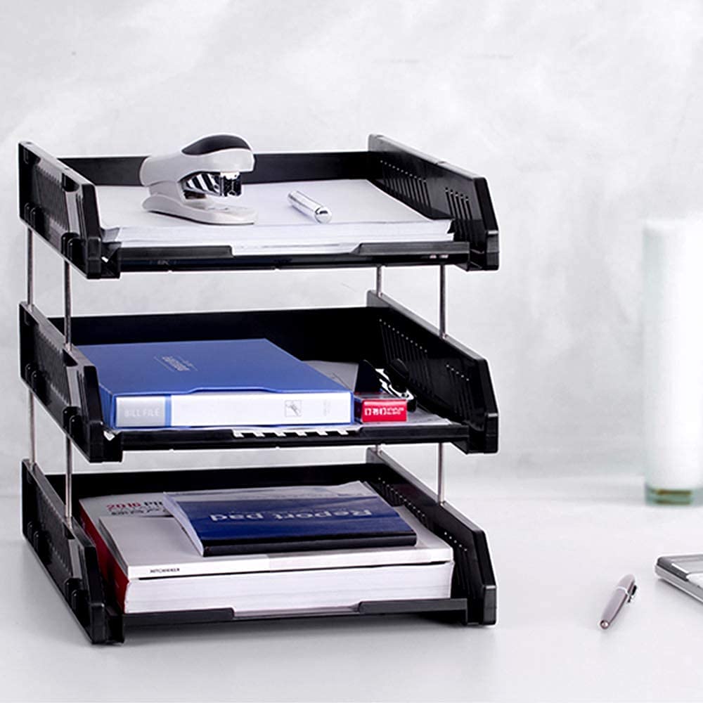 Vassoi Per Archiviazione A 3 Livelli Per Ufficio 33,3 * 25,7 * 28,5 Cm Portadocumenti A4 Portadocumenti Per Scrivania In Rete.