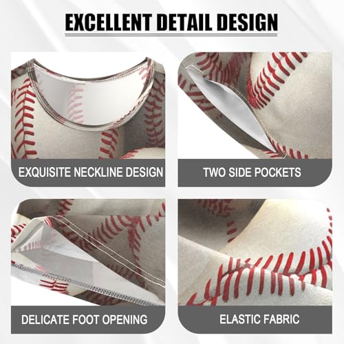 ALAZA Baseball 3d White Pajamas Set Short Sleeve Cotton Sleepwear Summer Pjs 2 Piece 5-14Y4