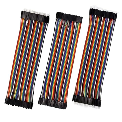 120pcs Multicolored Dupont Wire,Dupont Breadboard Ribbon Cables,40pin Male to Male,Jumper Wires,40pin Female to Female,40pin Male to Male Breadboard Jumper Ribbon Cables Kit,Compatible for Arduino