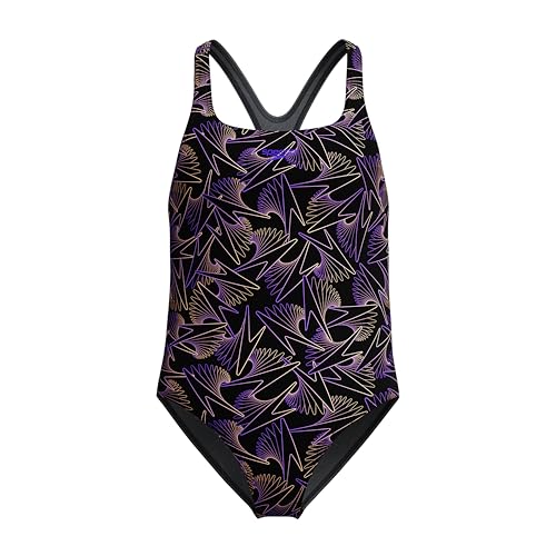 Speedo Mädchen Hyperboom Allover Medalist Badeanzug | Chlorbeständig | Schnelltrocknend Bright Peach 11-12