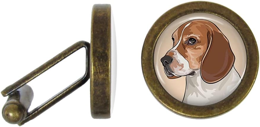 Beagle Cufflinks Dog Cuff Links (Angled Edition)