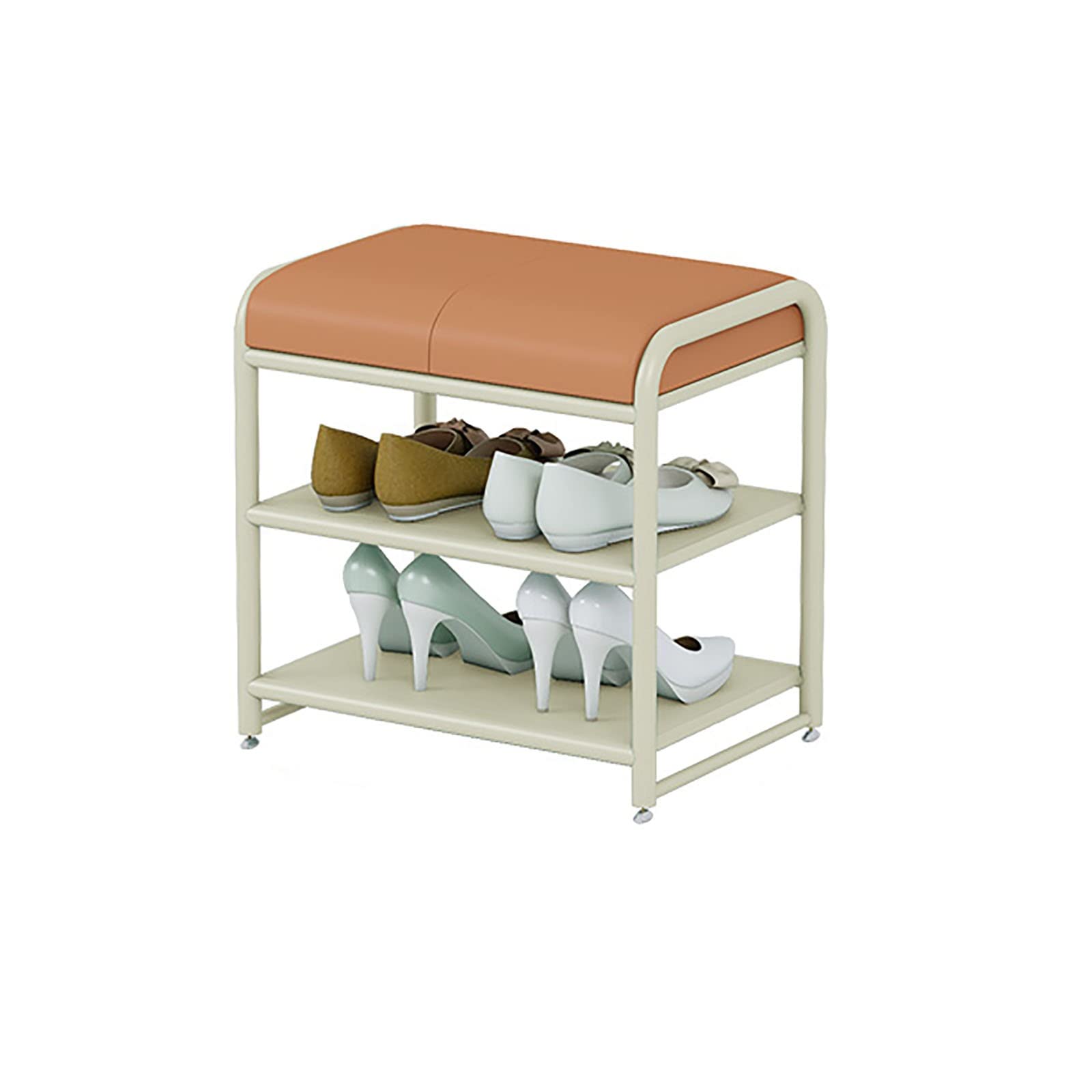 Meubles à chaussures compacts et banc de rangement en métal pour couloir