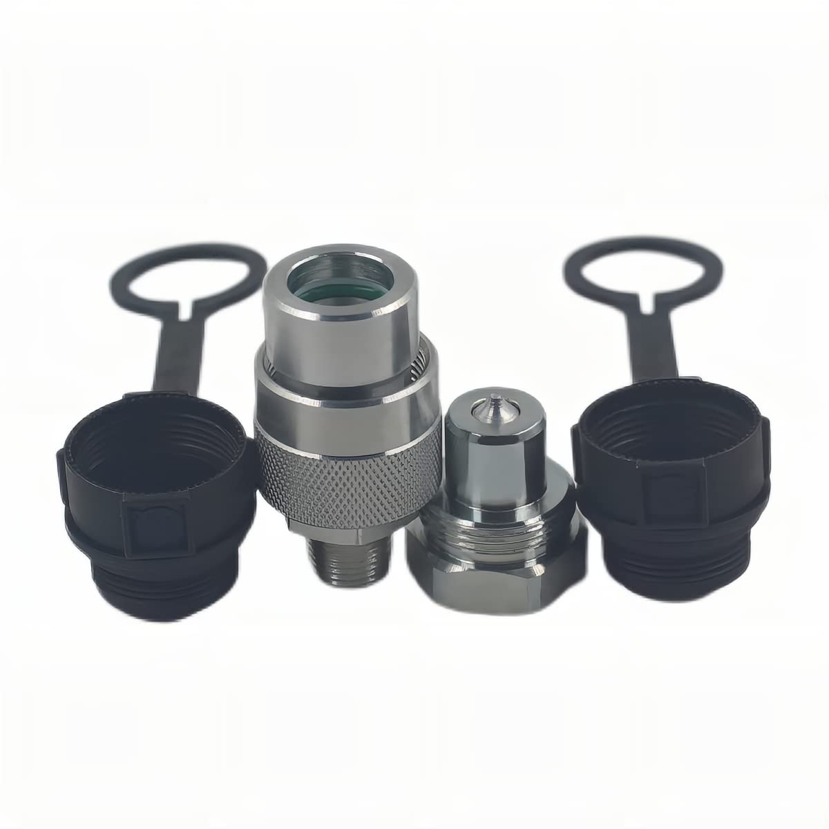LX-KZE-B-03 3/8" NPT Replaces Enerpac C-604 10,000 PSI High Pressure High Flow Connect&Disconnect Hydraulic Quick Coupler Set/w 2 Dust Caps