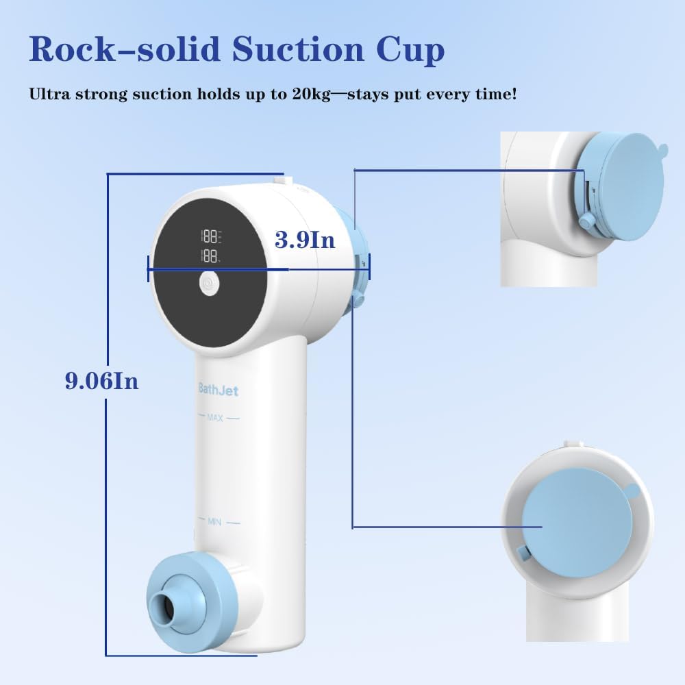 Bath Jet Spa with Dual Massage & Bubble Modes, 8800mAh Rechargeable Bath Jet for Tub Featuring 3-Level Adjustable Speed, Vacuum-Lock Suction Cup and Ergonomic Handle for Home Relaxation