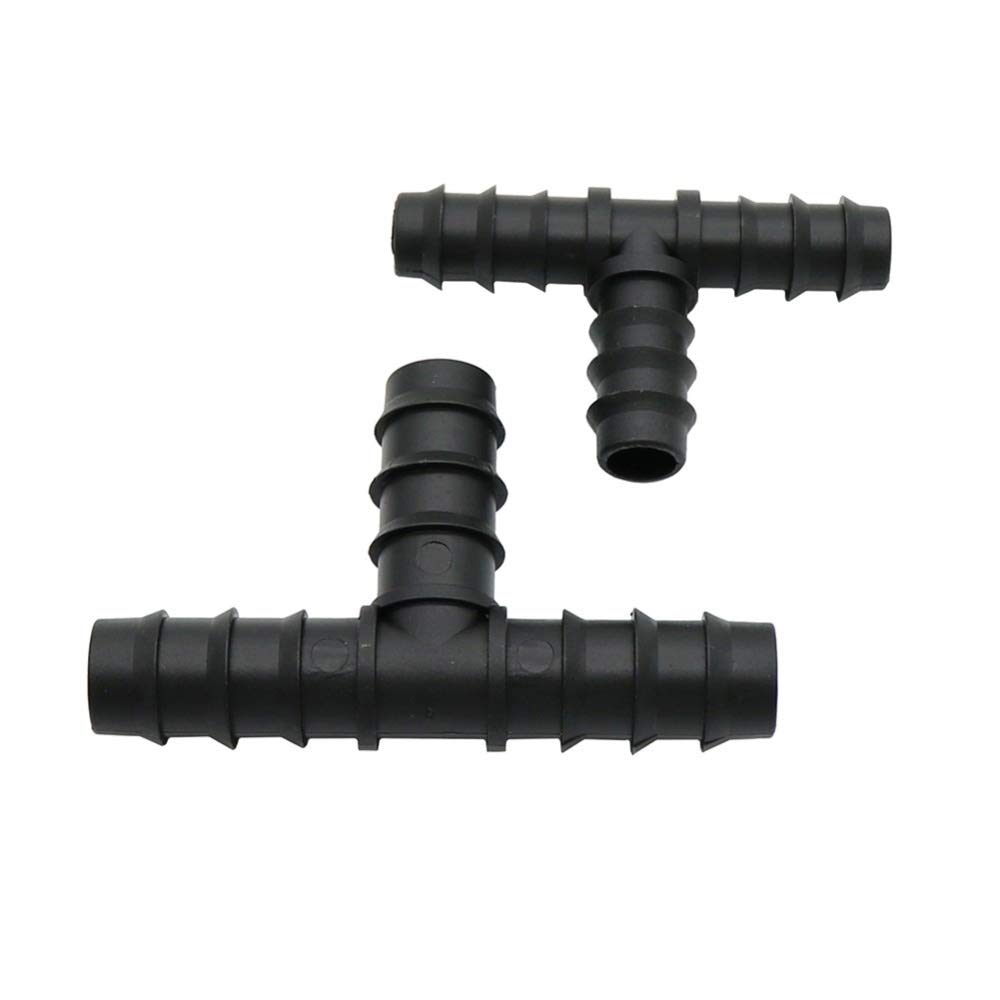 Drip Irrigation Fittings DN16 DN20 Barbed Tee PE Pipe Connectors Three-Way Poly Tube Drip Line Drip Irrigation Hose Fittings 50 Pcs