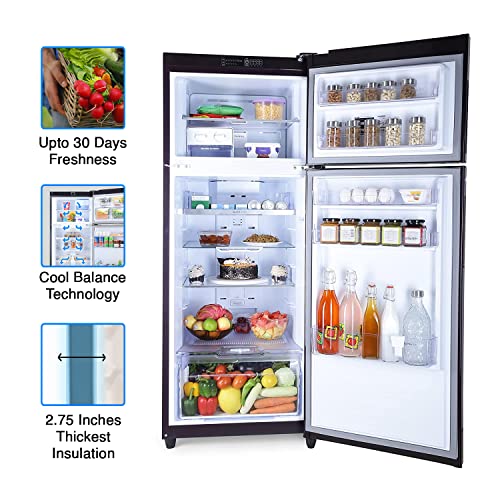 Image of Godrej 265 L 3 Star Convertible Refrigerator Appliance (RT EONVALOR 280C 35 RCIT TL WN, Tulip Wine, 4-in-1 Convertible, Cool Balance Technology)