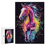 【Une pièce mémorable】 : faites plaisir et défiez votre famille et vos amis en reconstituant cet incroyable puzzle de Colorful Horse Splash Art 300 PCS. Ramenez à la maison des heures de plaisir et de divertissement que tout le monde appréciera.