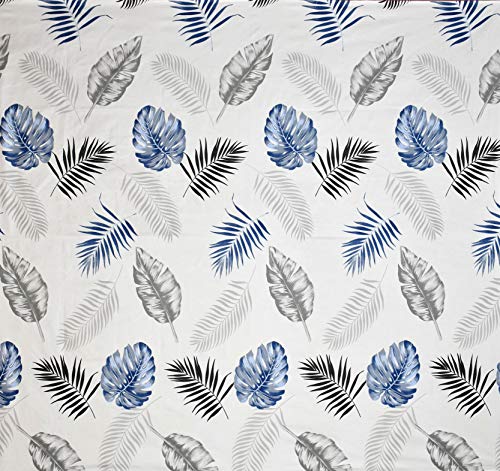 Image of Microfiber Fitzy 280 Tc Fitted Bedsheet King Size, Elastic Bedsheet, 72X78 Inches + 10 Inches Drop, With 2 Pillow Covers (Blue Flower, 72 inch X 78 inch)
