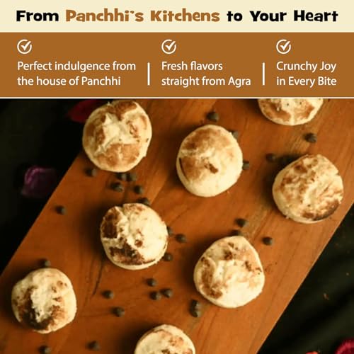 Image of Panchhi Nankhatai Biscuits 345 Gram Traditional Indian Shortbread Cookies Made with Pure Ghee Cardamom & Refined Wheat Flour Buttery Crumbly Texture Perfect Tea Time Snack for All Ages