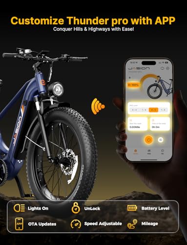 Image of Jasion Thunder PRO /ST Electric Bike,2000W Peak Ebikes for Adults,26''Fat Tire Best Ebike for Men,90 Miles with 1040Wh Battery,35 MPH Max Speed Bicycles,500 lbs Capacity,Certified By UL2849