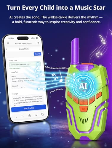 Image of Inspireyes Walkie Talkies for Kids Rechargeable, AI Toy for Kids with Parental Controls, Long Range with Flashlight, Interactive ChatGPT Toy, STEM Gift for Boys Girls Ages 3-12 Outdoor Play Camping
