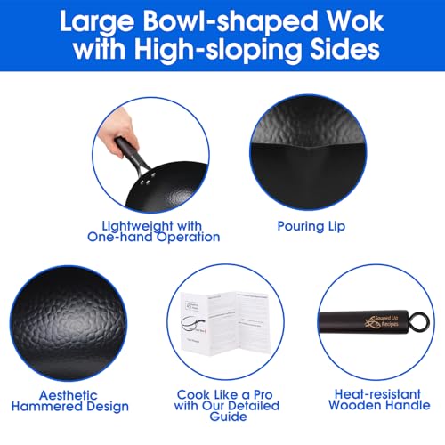 Carbon-Steel-Wok-For-Electric-Induction-and-Gas-Stoves-Lid-Spatula-and-User-Guide-Video-Included