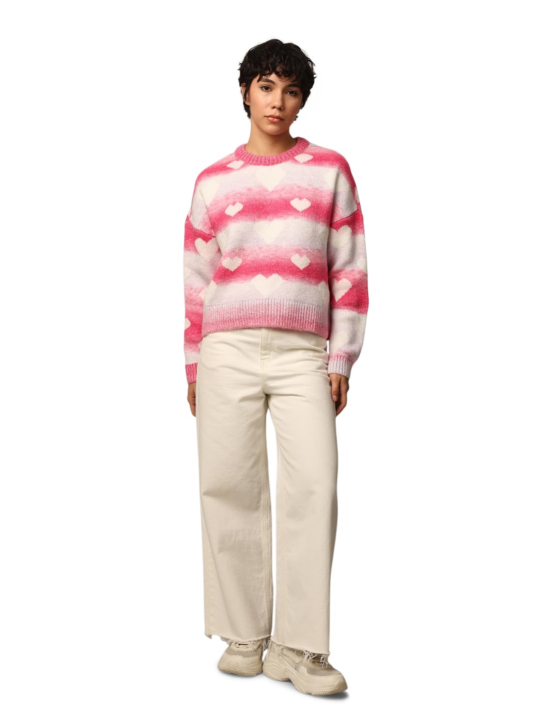 only Women's Acrylic Blend Casual Pullover Sweater-picture-49