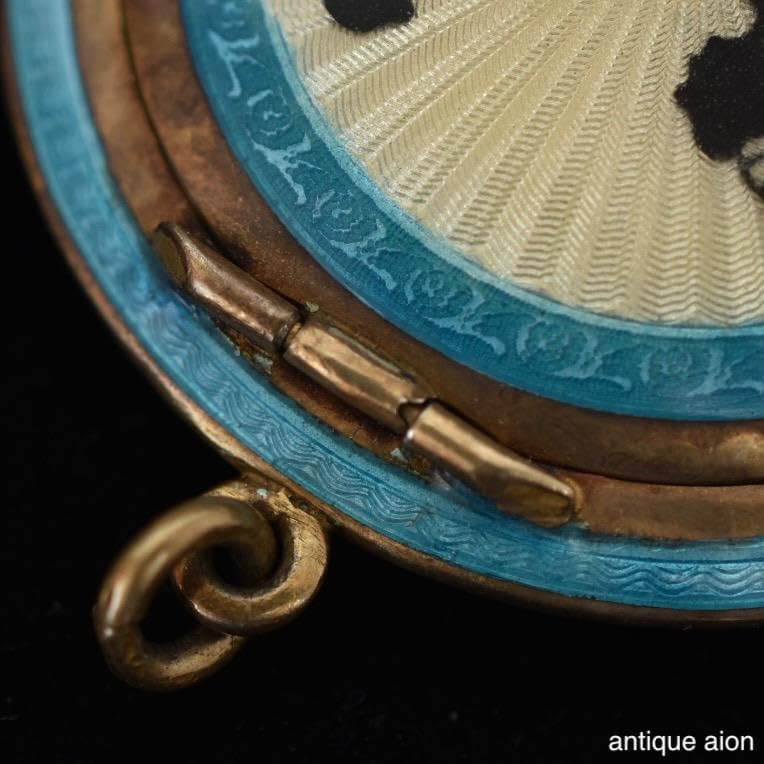 ドイツ圏 アンティーク 1930年頃 935シルバー エナメル ミラー