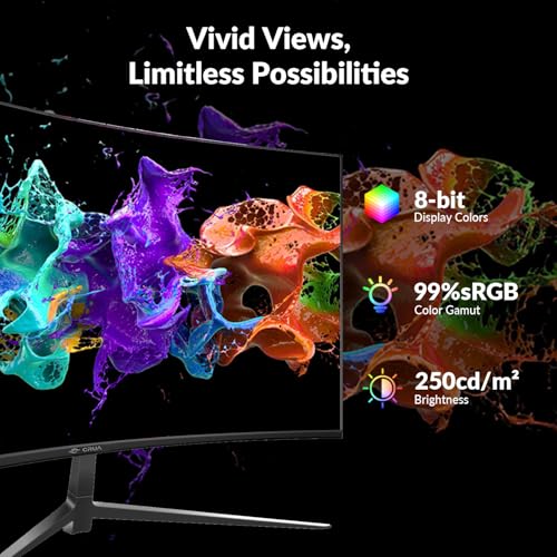 CRUA 27 Zoll QHD (2560x1440) Monitor|2K 75Hz Computer Monitor 27 Zoll 1440p Monitor mit HDMI,DP und Wandmontage| 1440P Eye Care PC-Büromonitor zum Arbeiten und Spielen