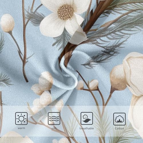 Elegant Floral Blue Toddler Cotton Underwear, Girls Cotton Underwear, 2T–8 Years3