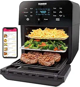 NuWave 14 QT Brio Air Fryer (14 QT BRIO + Accessories Kit) 1800 Watts, 12-in-1 - Digital Touch Screen and