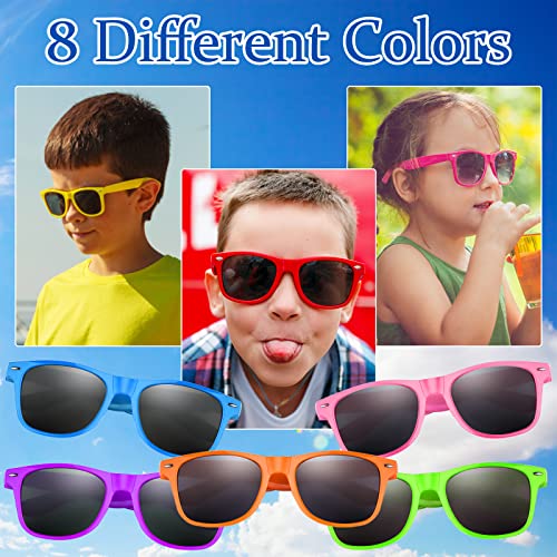 MIAHART Kids Sunglasses Party Favors Neon Color Sunglasses Bulk for Outdoor Beach Wedding Party Kids Birthday Party Supplies3