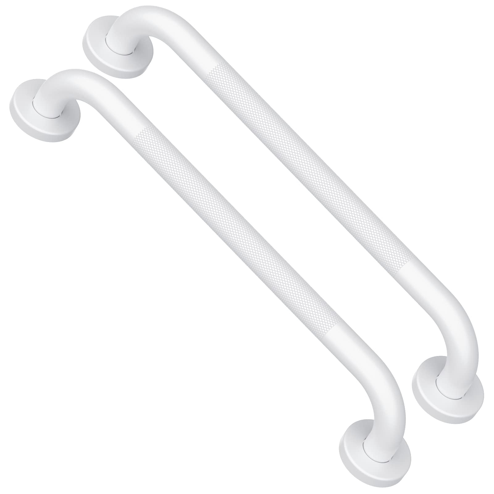 2 Pack White Grab Bar 16 Inch, Grab Bar for Bathtub and Shower
