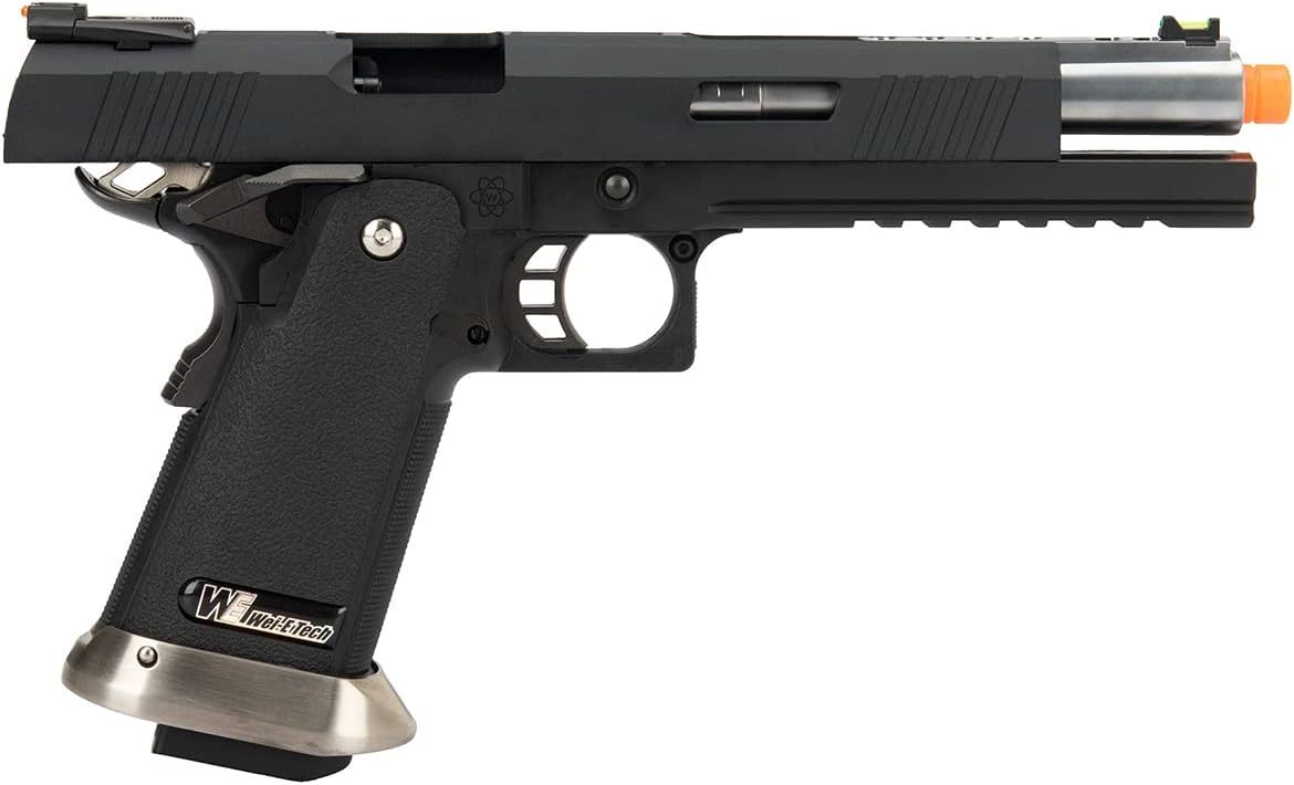 1911 Hi-Capa T-Rex Competition Gas Blowback Airsoft Pistol w/Sight Mount - Black/Silver- WE-Tech