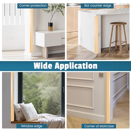 Image of 4Pcs 36 inch Metal Corner Protector, L-Molding Corner Guards for Walls, Cabinets, Baseboards, Furniture Decorative Trim, Size 36 inch x 2 inch (Gold,Pack of 4)