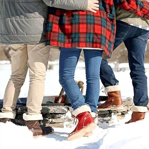 Vintage Buttery-Soft Waterproof Wool Lining Boots,Women's Slip-On Orthopedic Waterproof Diabetic Walking Snow Boots4
