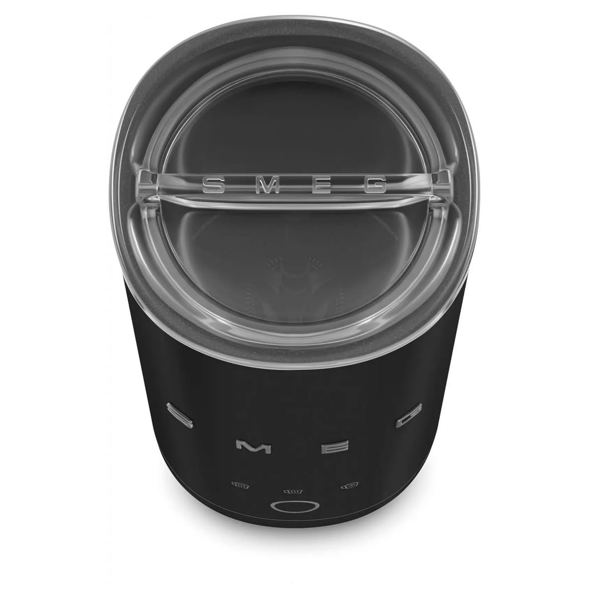 Smeg MFF02BLMEU Mousseur à lait noir mat – Rétro années 50, compact, 3 fonctions pour mousse chaud/froide et chaleur du lait