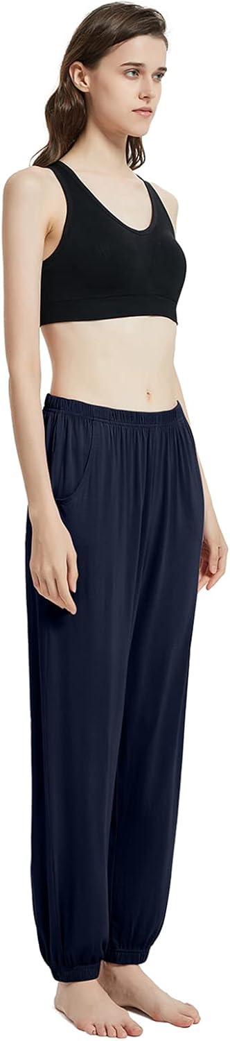 Modal Pajama Pants for Women Lounge Pants with Pockets Stretch Loose Yoga Pants Comfy Nightwear Sleepwear Pj Bottoms - Image 5