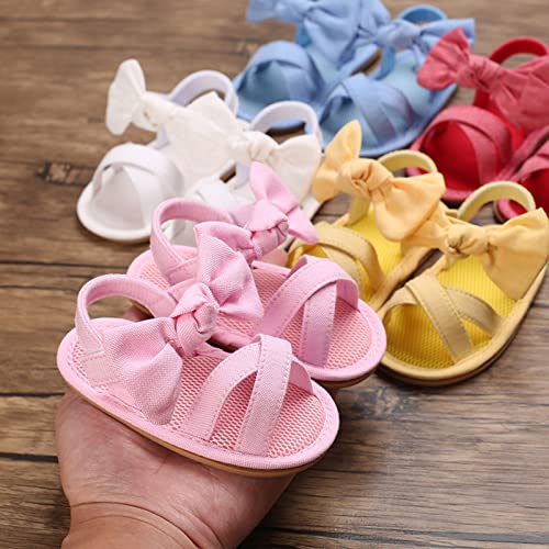 Baby Girl Sandals Bowknot Princess Dress Flats Prewalker First Walkers Shoes Infant Solid Color Bow Back Strap Shoes4