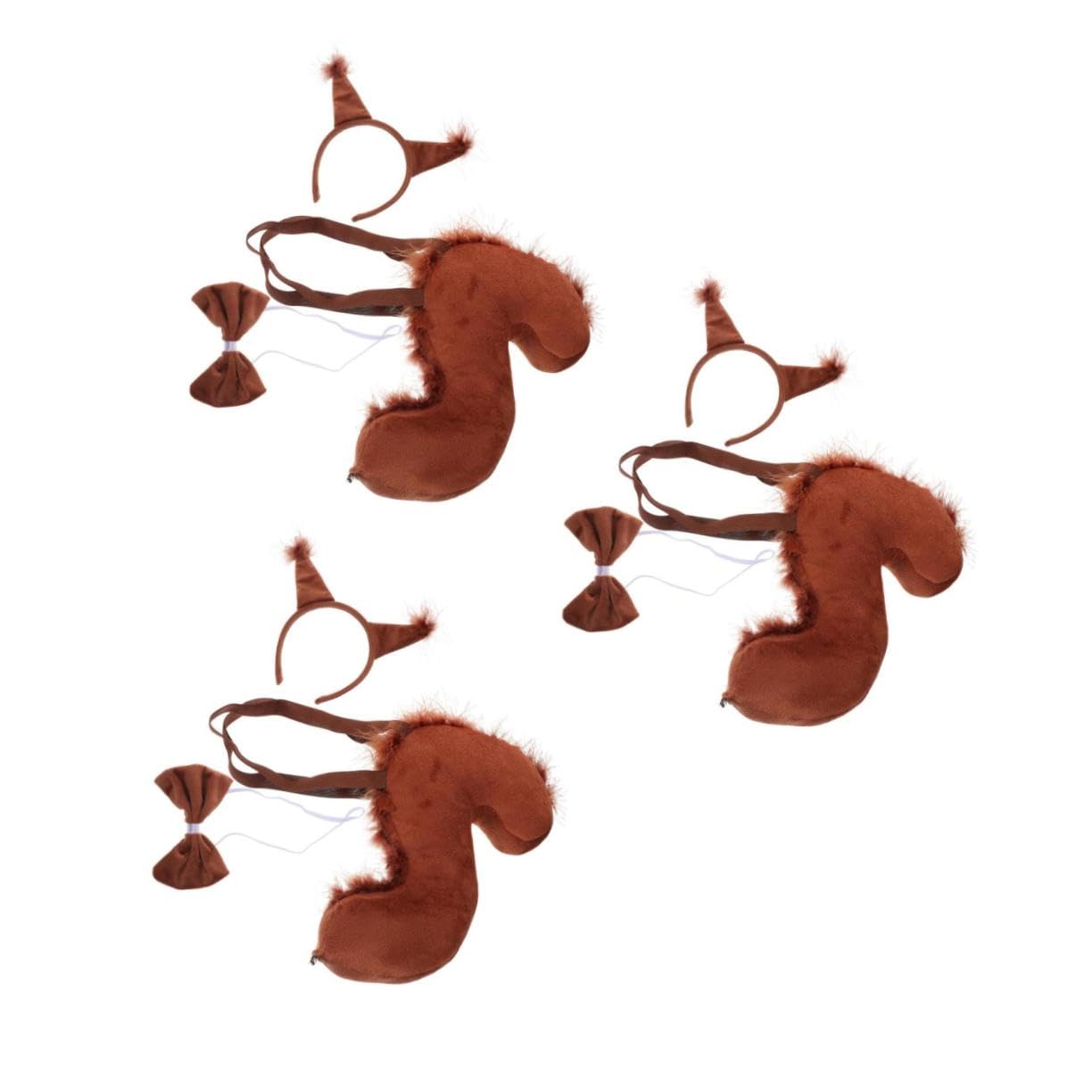 Veemoon Costume D'Écureuil Queue d'animal Et Bandeau en pour Adulte Accessoire De Cosplay Accessoire De Queue d'animal Costume d'animal Tissu Café