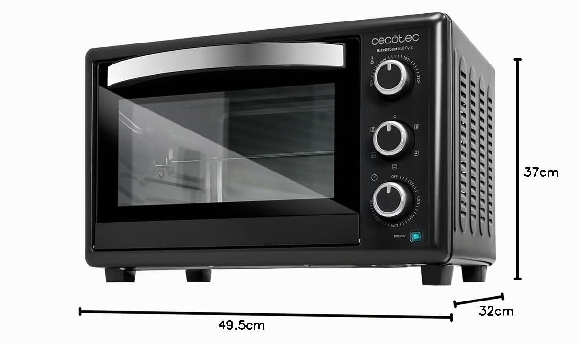 Cecotec Forno da tavolo Bake&Toast 3090 Black Gyro 30 L 1500 W 5 funzioni