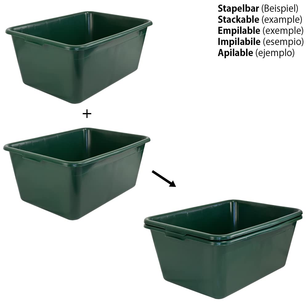 Petigi Bandeja para mortero (plástico, 65 L/90 L), color verde, apto para alimentos, número 1, litros: 65 L
