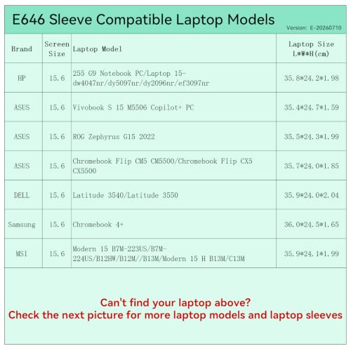 Image of Smatree Elite Laptop Sleeve for 15.6 inch HP /ASUS /Samsung | for 15.6 inch HP 255 G9, ASUS Vivobook /ROG Zephyrus，Samsung Chromebook 4+，Protective Sleeve with Accessory Pocket(E646)