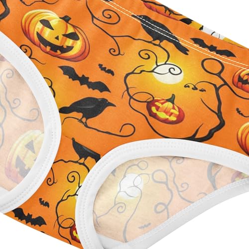 Girls Underwear Toddlers 2t Cotton Panties for Girl Durable Briefs Underpants Spooky Halloween Jack Pumpkins4