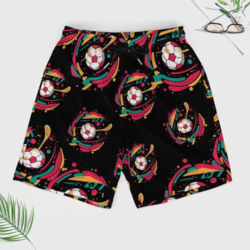 Soccer Ball Golf Volleyball Beach Shorts for Men Swim Trunks Quick Dry Swim Shorts with Compression Liner Pocket3
